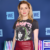 Amber Heard Leather Skirt